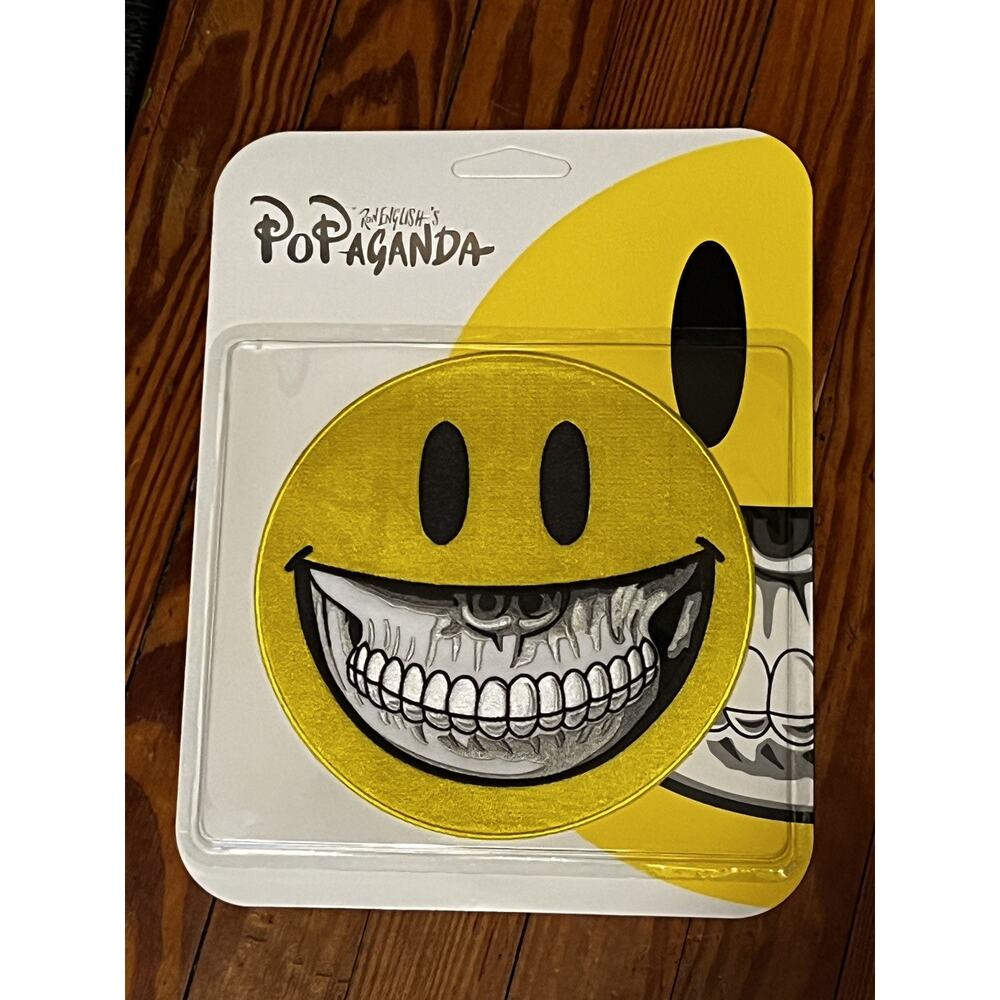 8” LARGE Ron English Yellow Grin Patch NIP 2017